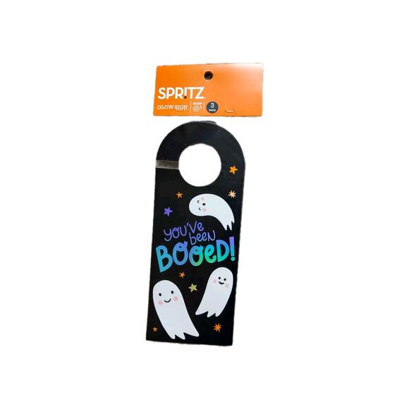NWT Spritz Halloween Reversible Glow Sign, 3pc, Door Handle - Picture 1 of 2